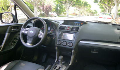 An interior view of the 2014 Subaru Forester 2.0XT