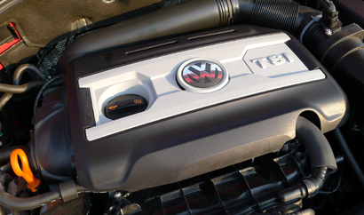 The 2.0-liter turbocharged inline-4 of the 2014 Volkswagen GTI 4-Door