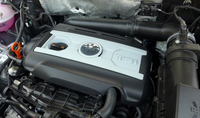 The 2.0-liter turbocharged inline-4 of the 2013 Volkwagen Tiguan SE