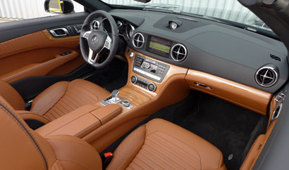 An interior view of the 2013 Mercedes-Benz SL550 Roadster