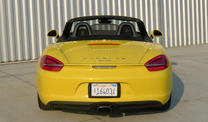 A rear view of the 2014 Porsche Boxster