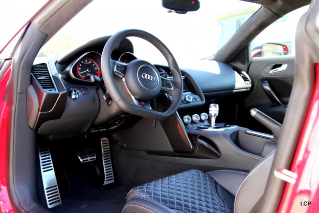 check out the interior of the Audi R8 V10 sportscar interior
