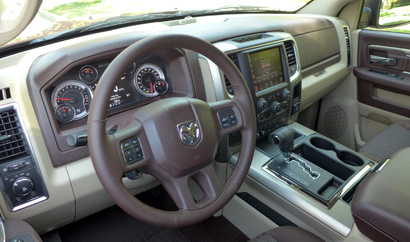 The interior of the 2013 Ram 1500 Outdoorsman Crew Cab 4x4