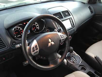 An interior view of the 2013 Mitsubishi Outlander Sport LE 2WD