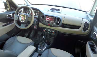 An interior view of the 2014 Fiat 500L