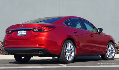 A rear view of the 2014 Mazda 6 Touring