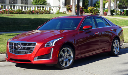 A three-quarter front view of the 2014 Cadillac CTS 2.0T Premium Collection