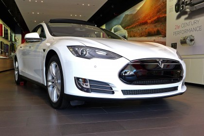 Tesla Model S front three quarter view