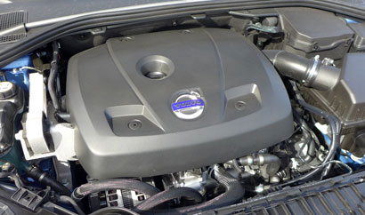 The 2.0-liter turbocharged, direct-injected 4-cylinder of the 2015 Volvo V60 T5 Drive-E