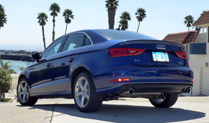 A three-quarter rear view of the 2015 Audi A3 2.0T