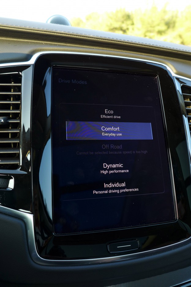 The touch screen of the Volvo XC90