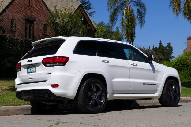 2015 Grand Cherokee SRT three quarter rear view