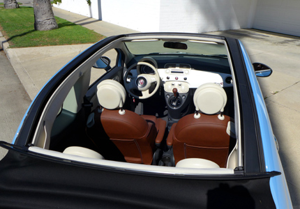 Birds-eye view of the convertible 2015 Fiat 500C 1957 Edition