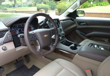 An interior shot of the 2015 Chevrolet Suburban 4WD 1/2 Ton LT