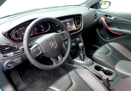 Interior view of the 2015 Dodge Dart GT