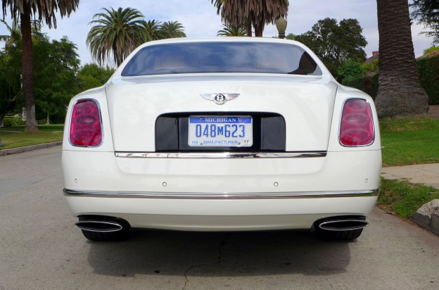 Rear view of the 2016 Bentley Mulsanne