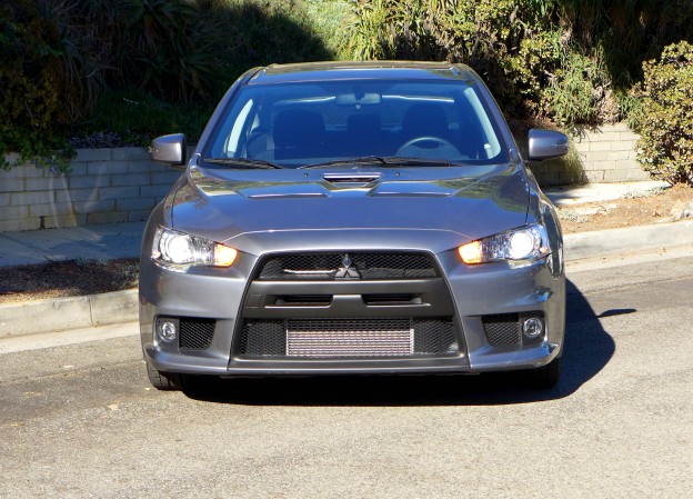 A front view of the 2015 Mitsubishi Lancer Evolution GSR