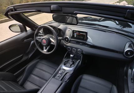 An interior view of the 2017 Fiat 124 Spider