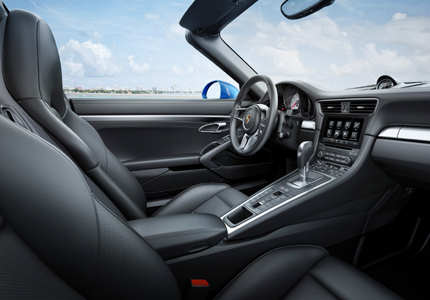 An interior view of the 2016 Porsche 911 Targa 4