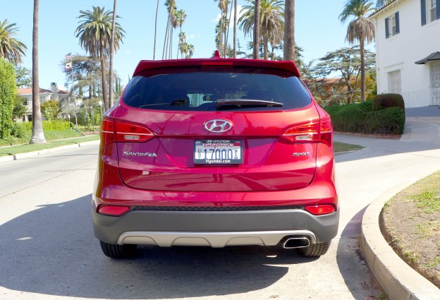 Rear view of the 2016 Hyundai Santa Fe Sport FWD 2.4