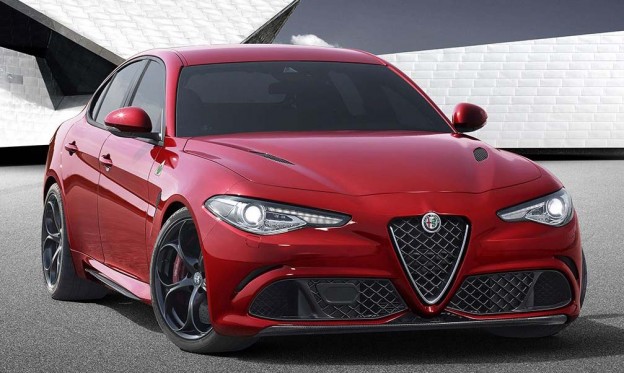 A three-quarter front view of the 2017 Alfa Romeo Giulia