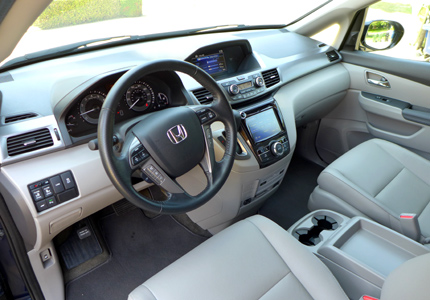 An interior view of the 2015 Honda Odyssey 5-Door Touring Elite