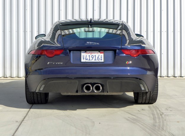 A rear view of the 2016 Jaguar F-TYPE S Coupe Manual