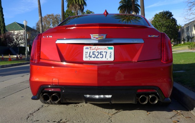 A rear view of the 2016 Cadillac CTS-V Sedan RWD