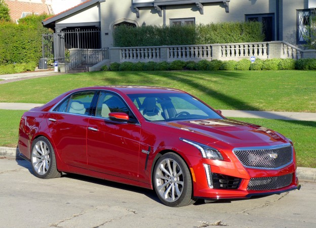 A three-quarter front view of the 2016 Cadillac CTS-V Sedan RWD