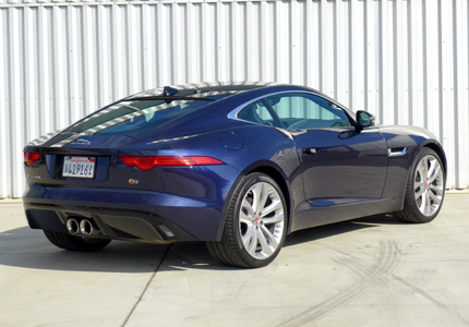 A three-quarter rear view of the 2016 Jaguar F-TYPE S Coupe Manual