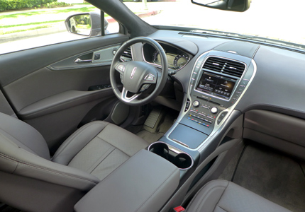 An interior view of the 2016 Lincoln MKX Black Label AWD