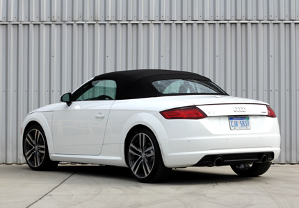 A three-quarter rear view of a 2016 Audi TT Roadster 2.0T quattro S tronic