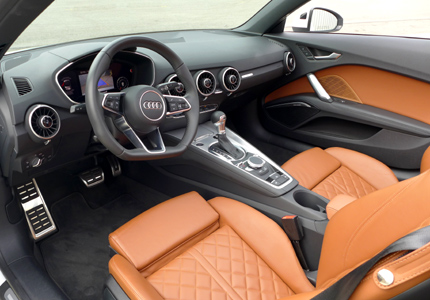 The plush interior of a 2016 Audi TT Roadster 2.0T quattro S tronic