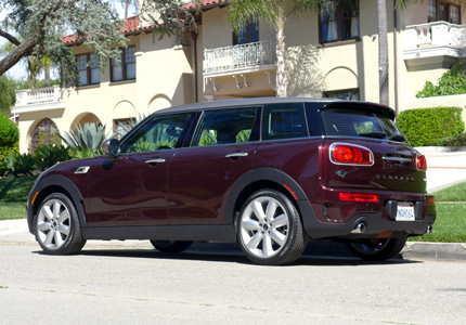 A three-quarter rear view of a 2016 Mini Cooper S Clubman