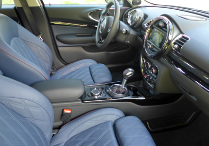 An interior view of a 2016 Mini Cooper S Clubman