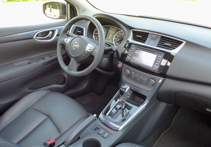 A view of the 2016 Nissan Sentra SR's interior