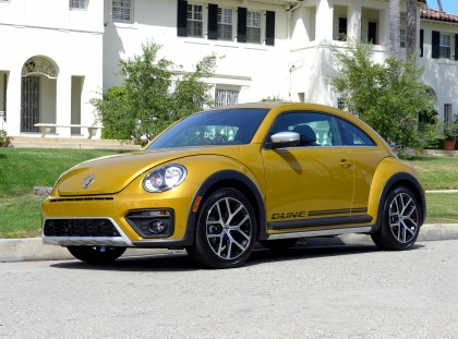 A three-quarter front view of a 2016 Volkswagen Beetle Dune